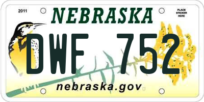 NE license plate DWF752