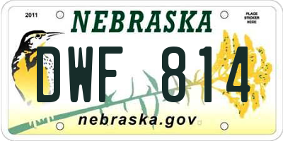 NE license plate DWF814