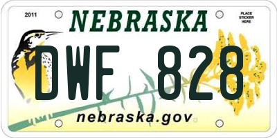NE license plate DWF828