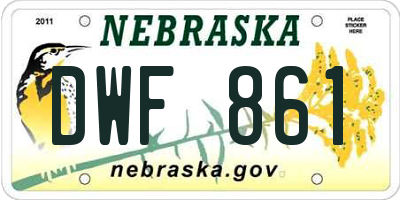 NE license plate DWF861