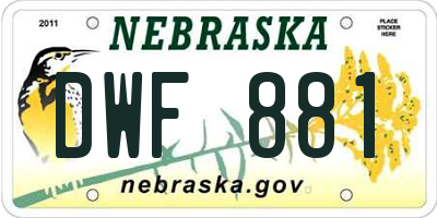NE license plate DWF881