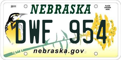 NE license plate DWF954
