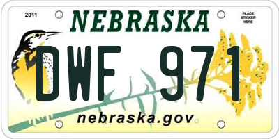 NE license plate DWF971