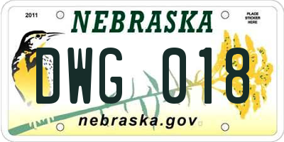 NE license plate DWG018