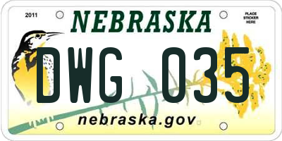 NE license plate DWG035