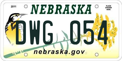 NE license plate DWG054