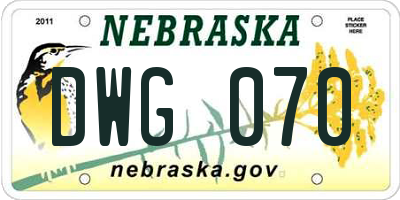 NE license plate DWG070
