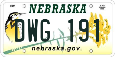 NE license plate DWG191