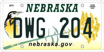 NE license plate DWG204