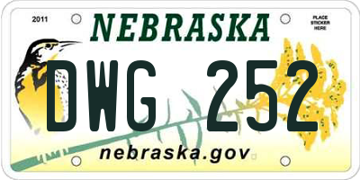 NE license plate DWG252