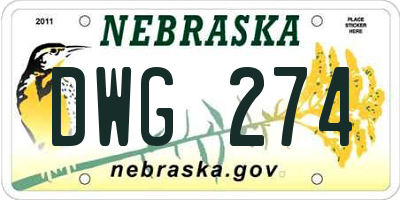NE license plate DWG274