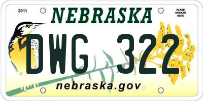 NE license plate DWG322