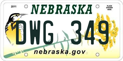 NE license plate DWG349