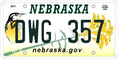 NE license plate DWG357