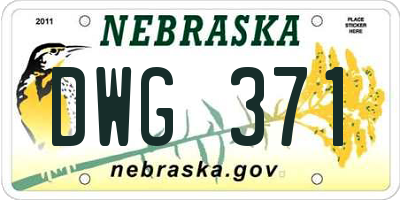 NE license plate DWG371
