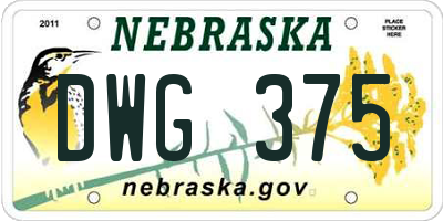 NE license plate DWG375