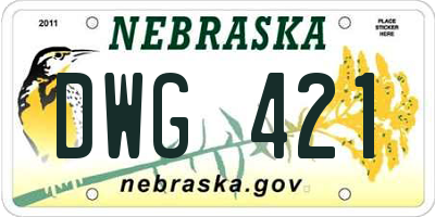 NE license plate DWG421