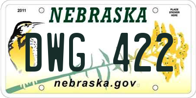 NE license plate DWG422