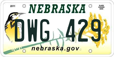 NE license plate DWG429