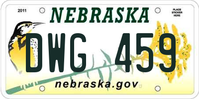 NE license plate DWG459