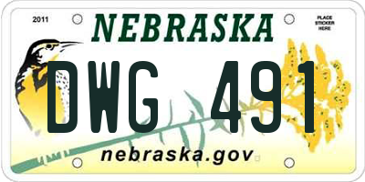 NE license plate DWG491