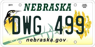 NE license plate DWG499