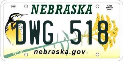 NE license plate DWG518