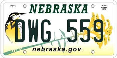 NE license plate DWG559