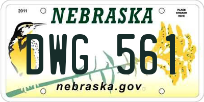 NE license plate DWG561