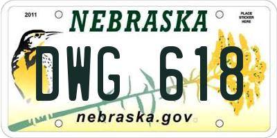 NE license plate DWG618