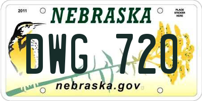 NE license plate DWG720