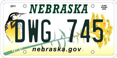 NE license plate DWG745