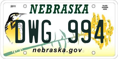 NE license plate DWG994