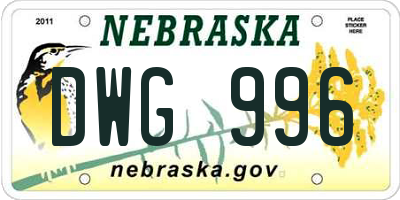 NE license plate DWG996