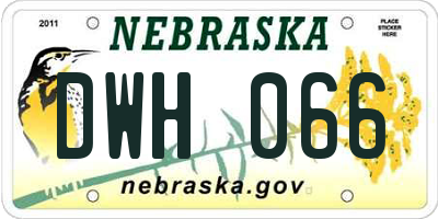 NE license plate DWH066