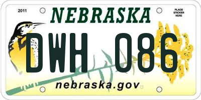 NE license plate DWH086