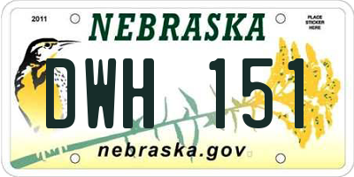 NE license plate DWH151