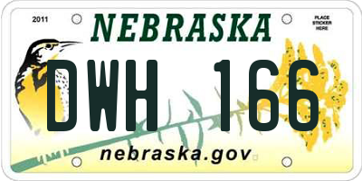 NE license plate DWH166