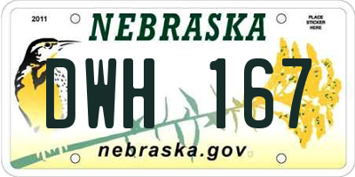 NE license plate DWH167