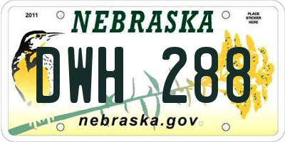 NE license plate DWH288