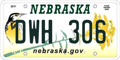 NE license plate DWH306