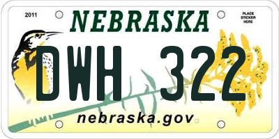 NE license plate DWH322