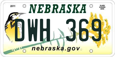 NE license plate DWH369