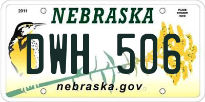 NE license plate DWH506