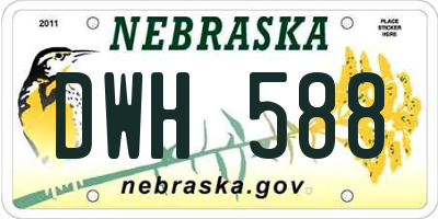 NE license plate DWH588