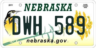 NE license plate DWH589