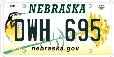 NE license plate DWH695