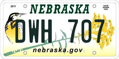 NE license plate DWH707