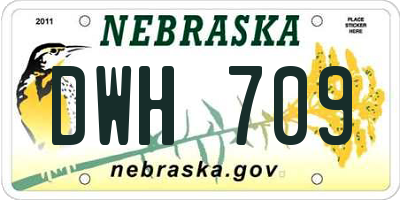 NE license plate DWH709