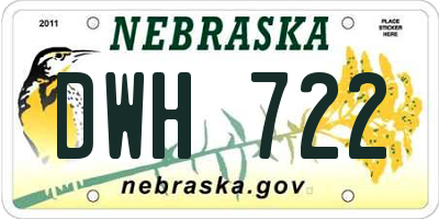 NE license plate DWH722
